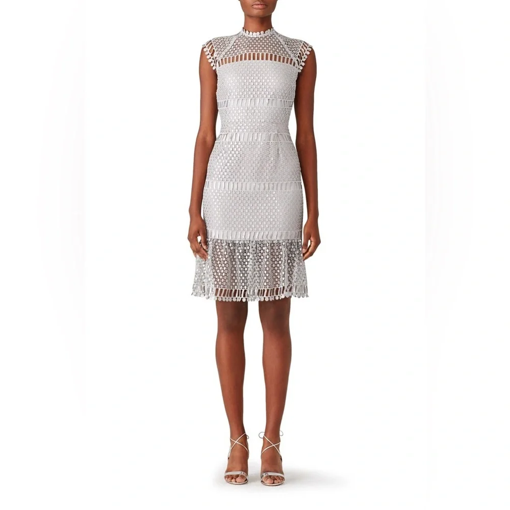 SAYLOR Elegant Silver Party Dress